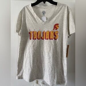 Rivalry Threads Cream V-Neck Tee with Black Logo